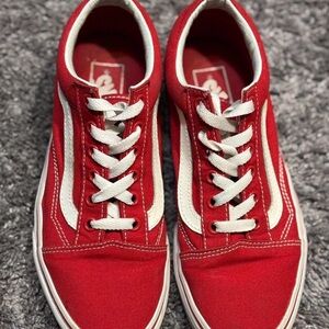 Vans Red and White Women's Sneakers